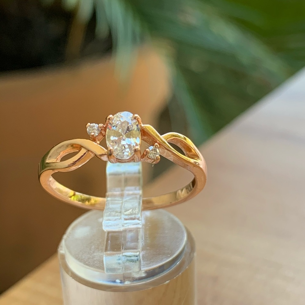 18KFashion Spiral Rose Gold Women Ring